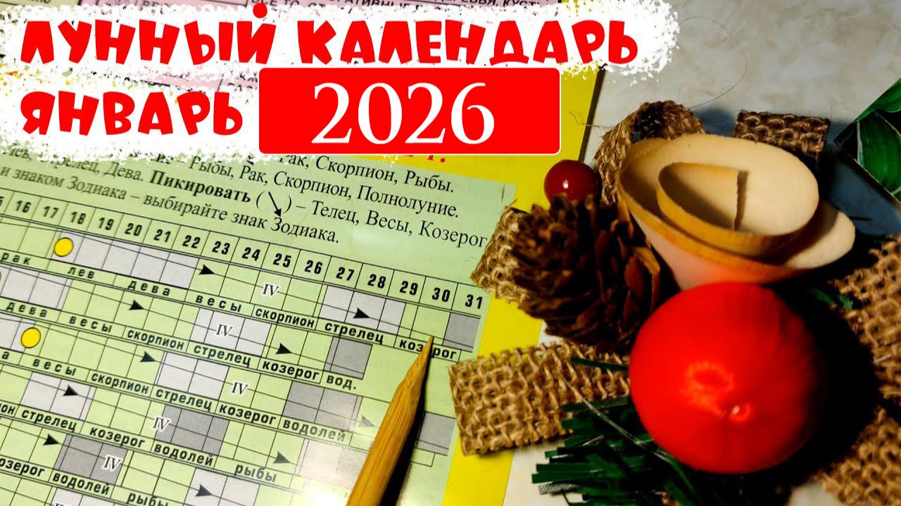 ЛУННЫЙ ПОСЕВНОЙ КАЛЕНДАРЬ ОГОРОДНИКА На Январь 2026 смотреть онлайн
