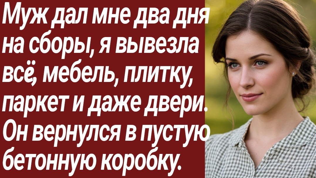 Истории для Вас/Муж дал мне два дня на сборы, я вывезла всë.../Жизненные истории/Аудиорассказ смотреть онлайн