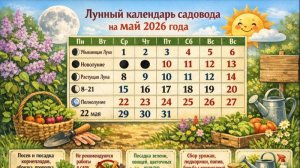 🌙 Лунный календарь садовода на май 2026 года: посадки, рост и энергия Луны ✨