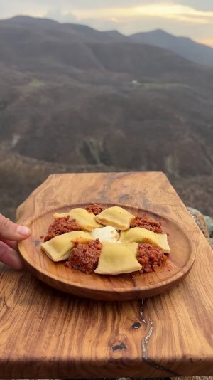 Равиоли по-дикарски на природе