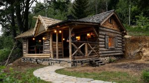 Строительство хижины для выживания в лесу в одиночку. / 22.12.2025