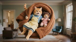 Котенок Джинджер дарит огромный сюрприз маме. Реакция мамы-кошки