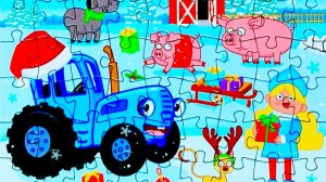 Синий трактор пазл 🧩 Видео для детей и малышей | Мультики с игрушками | Детям