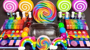 ASMR Слайм и Цветные Лиденцы, Смешиваем супер Слайм из косметики