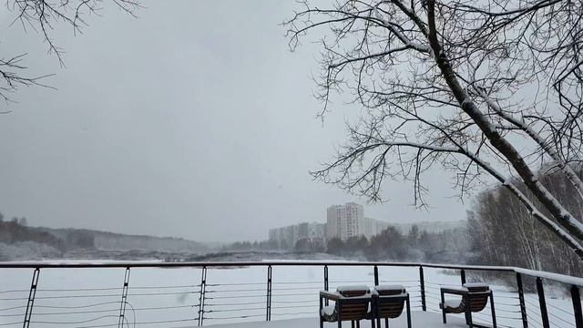 Кинозарисовка «Зима в парке «Долгие пруды» Москва