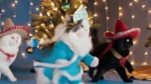 Батл двух снегурочек в танце.Коты Кентавры и две Капибары  в Твери.