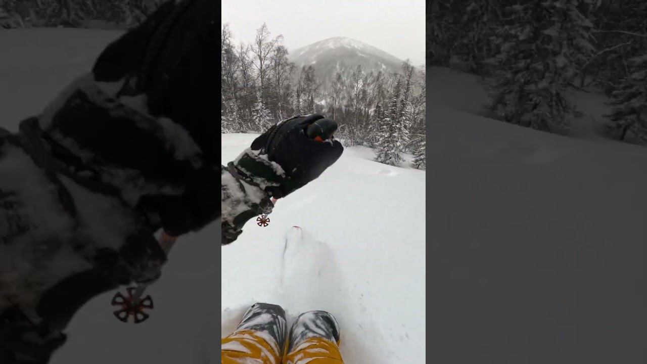 Фрирайд: как ехать по очень густому лесу на горных лыжах или сноуборде смотреть онлайн