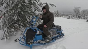 Снегоход Альбатрос по маленькому снегу