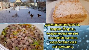 Ейск🌹Домашние дела,  варю борщ.  "Маринованные  шампиньоны",  "Королевская ватрушка".