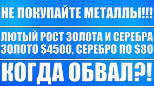 ЛЮТЫЙ РОСТ ЗОЛОТА СЕРЕБРА / СЕРЕБРО ПО $80, ЗОЛОТО ПО $4000, ПАЛЛАДИЙ ПО $2000 / КОГДА ОБВАЛ?!
