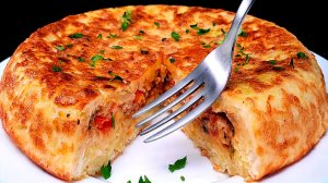 Картофельный Пирог «Новогодняя Сказка»: Фарш, Сыр и Хрустящие Лепестки!