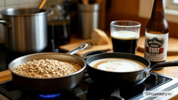 Варим овсяный молочный стаут.