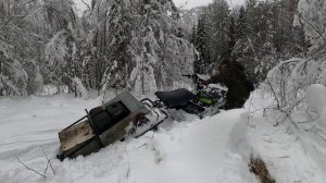 Погоня за рыбой и приключения с сыном на мотособаке.