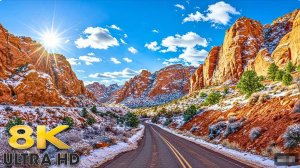 🚗 SmartTV 4К ➤ 🌄 Живописная дорога Национального парка Зайон, в каньоне Колоб! (8К исходник!) 🌄