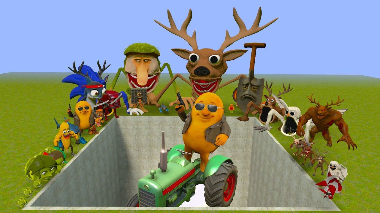 Bulbito Bandito Traktor VS Giant Pit With New Italian Memes & Spartan Kicking