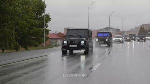 Свадебная колонна из Гелендвагенов в Ингушетии