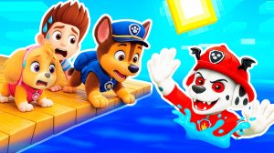 ПОСТРОИЛ БАЗУ ЩЕНЯЧИЙ ПАТРУЛЬ в ОКЕАНЕ и СПАС ВСЮ КОМАНДУ В МАЙНКРАФТ