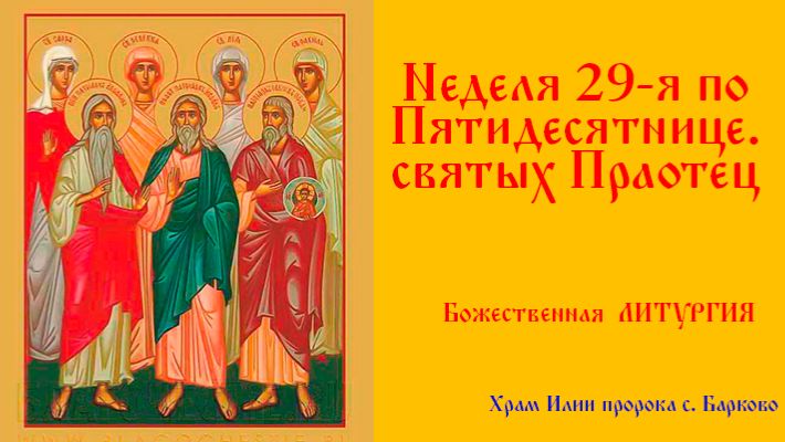Неделя 29-я по Пятидесятнице. святых Праотец. Божественная Литургия.