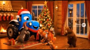 Трактор катает своих друзей на санках! Песня для детей