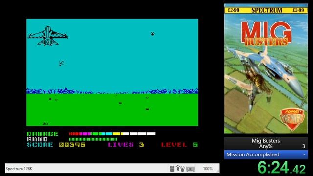 MiG Busters (ZX Spectrum) Speedrun In 10m 56s [Pacifist]