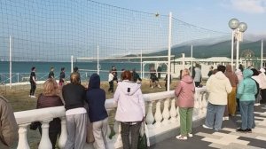 Кабардинка зимой. Пляжный волейбол.