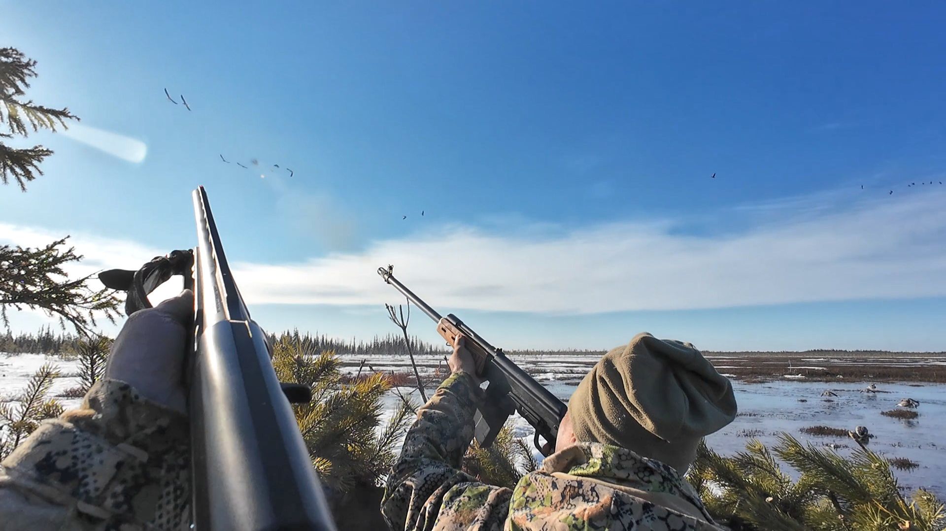 ОХОТА НА ГУСЯ ВЕСНОЙ. ВЫСТРЕЛЫ ПО ПЕРВЫМ СТАЯМ. ГУСЬ ПОШЕЛ НА СЕВЕР. смотреть онлайн