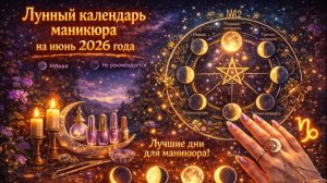 💅🌙 Лунный календарь маникюра на июнь 2026 года: уход и летнее обновление ✨