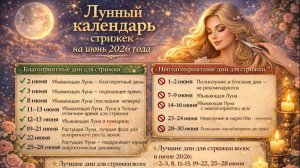 🌙 Лунный календарь стрижек на июнь 2026 года: удачные дни для ухода за волосами ✂️✨
