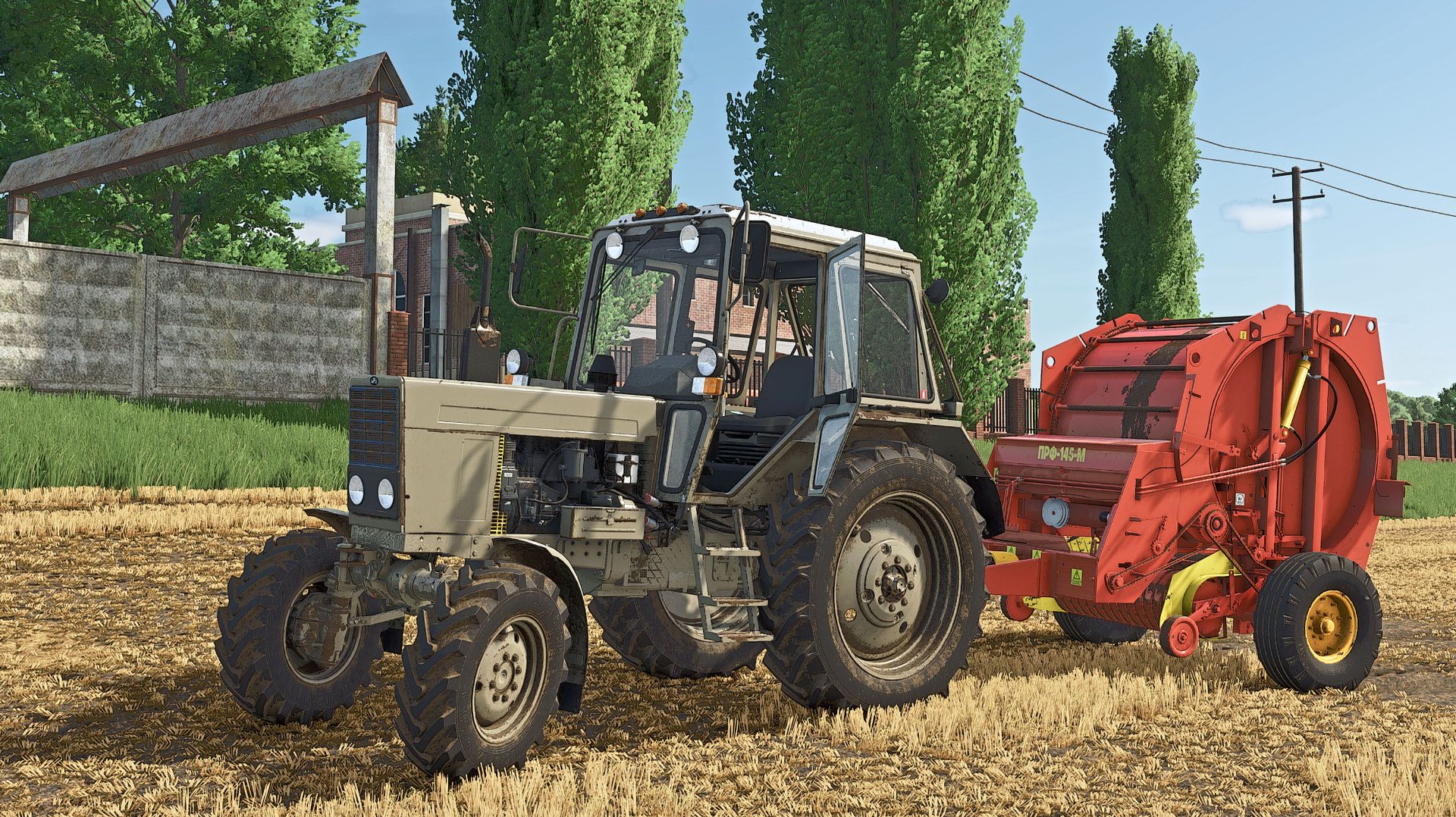 МТЗ-82 прессование соломы в тюки. Farming Simulator 25 Сосновка смотреть онлайн