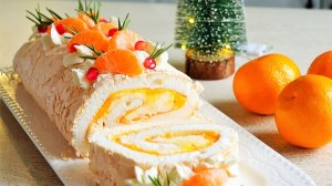 Готовим Воздушный ДЕСЕРТ - РУЛЕТ С МАНДАРИНАМИ на праздничный стол