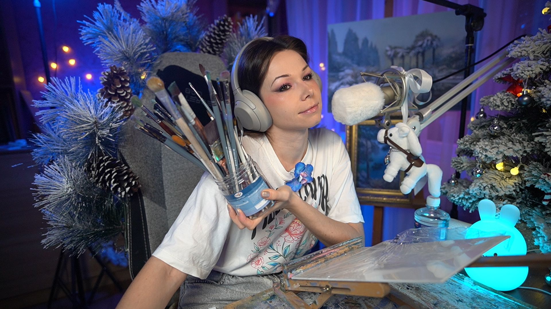 КАРТИНА МАСЛОМ НА СТРИМЕ🎨 #ламповыйстрим #девушкастримит #живопись #картина #рисование смотреть онлайн