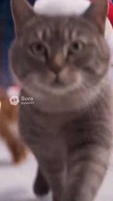 Коты штурмуют елку