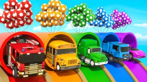 Детские мультики про машинки Песня Малышка-акула колёса на автобусе пойте песни и изучайте формы