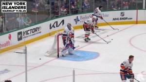 Илья Сорокин и Дэвид Риттич на разминке в НХЛ 1