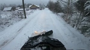 Нас замело   Выпало Много снега   Уборка  отвалом на квадроцикле РМ 800