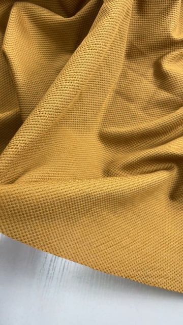 Трикотаж льняной цвета охра TR-0239 смотреть онлайн