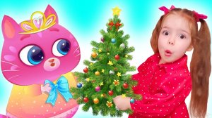 Настя попала в игру к котик Bubbu | Настя и кошечка Кис Кис готовятся к Новому Году играя в игре