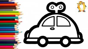 Мультик - раскраска для детей МАШИНКА. Учимся как рисовать ИГРУШКИ вместе с детьми // ОБУЧАШКА ТВ