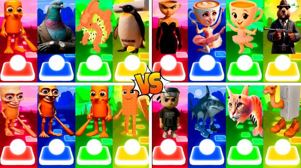 МЕГАМИКС ТУН ТУН ТУН САХУР 🆚 ЛИРИЛИ ЛАРИЛА 🆚 ДРУГИЕ БРЕЙНРОТ МЕМЫ | Tiles Hop №321-324