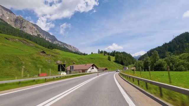 Поездка с красивыми видами через Швейцарию из Биссоне в Бухс . смотреть онлайн