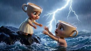 Крошечная малышка Балерина храбро пытается спасти свою маму во время сильного морского шторма