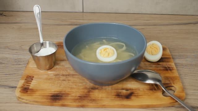 Суп лапша с домашней лапшой на курином бульоне вкусный простой сытный