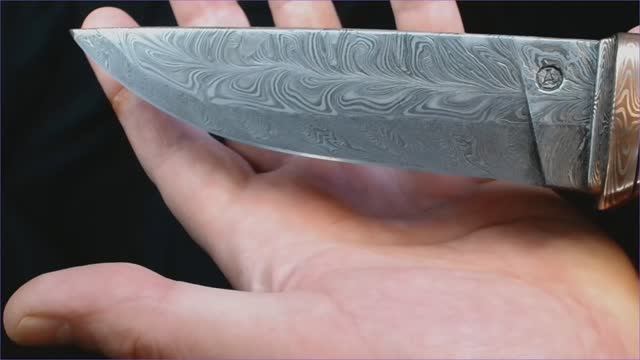 Нож "Осенний" (клинок мозаичный дамаск), Л. Архангельский