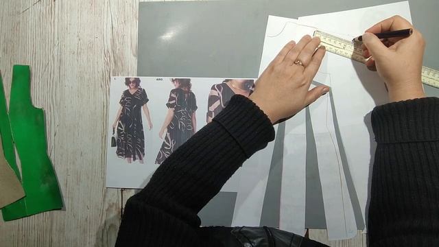 Моделирование. Платье из шифона. Выкройка № 1917. смотреть онлайн