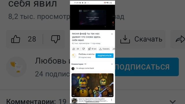 Реакция на Песню Five Nights at Freddy's