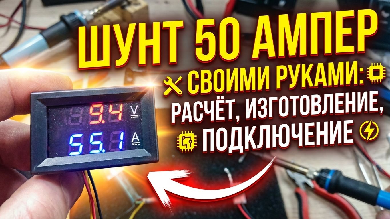 ШУНТ для АМПЕРМЕТРА СВОИМИ РУКАМИ (расчёт, изготовление, подключение) смотреть онлайн