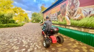 Маленький Финик отправляется на прогулку по парку с папой Владом)))