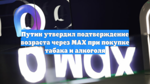 Путин утвердил подтверждение возраста в магазине через мессенджер MAX