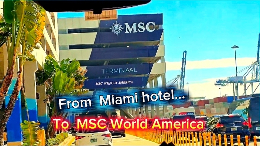 MSC World America. First full day from hotel till night on board 😴Первый день круиза🥂🍾 смотреть онлайн