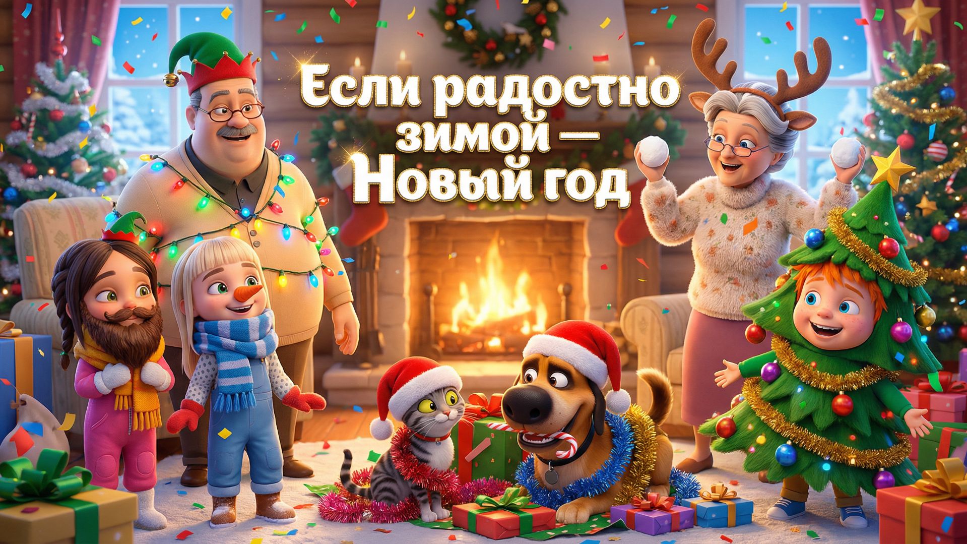 «Если радостно зимой — Новый год» — мульт песенка для малышей смотреть онлайн